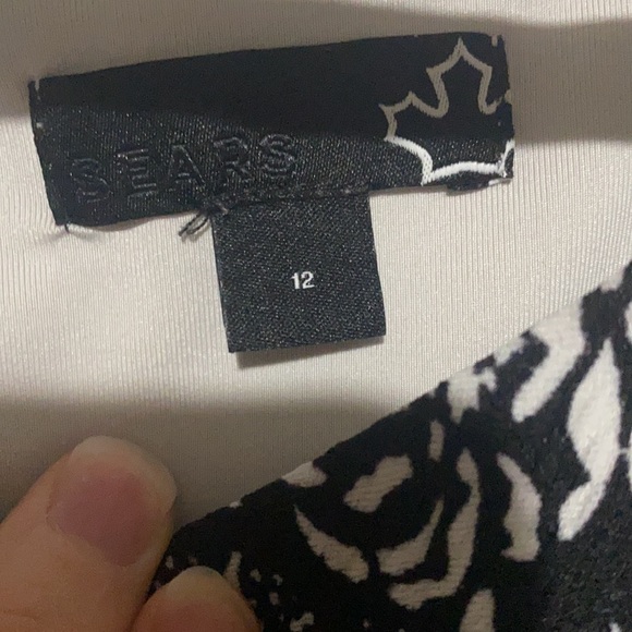 Sears black and floral pattern dress (size 10) - Picture 2 of 3